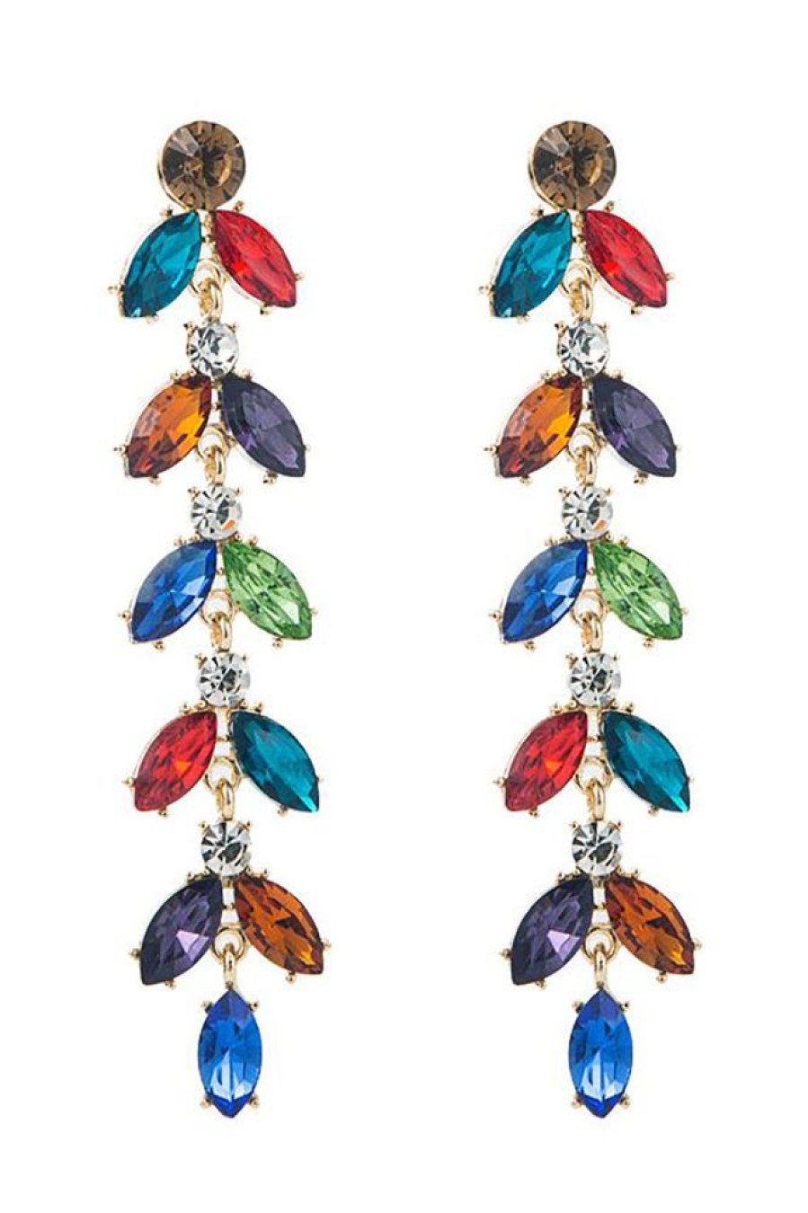 Homrain Rhinestone Leaves Earrings | Earrings