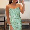 Homrain Glitter Sequins Tight Beaded Short Homecoming Dress | Green Hoco Dresses