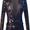 Homrain Sparkly Dark Blue Sequins Men'S Blazer | Homecoming Suits