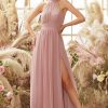 Homrain Halter Pleated Chiffon Bridesmaid Dress | Bridesmaid Dress Under 100