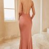 Homrain Mermaid Halter Bridesmaid Dress | Dusty Rose Bridesmaid Dress