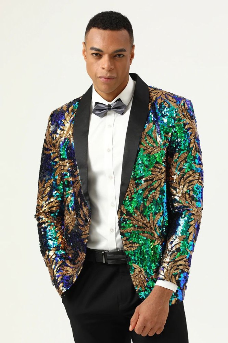 Homrain Sparkly Sequins Men'S Prom Blazer | Men Blazers