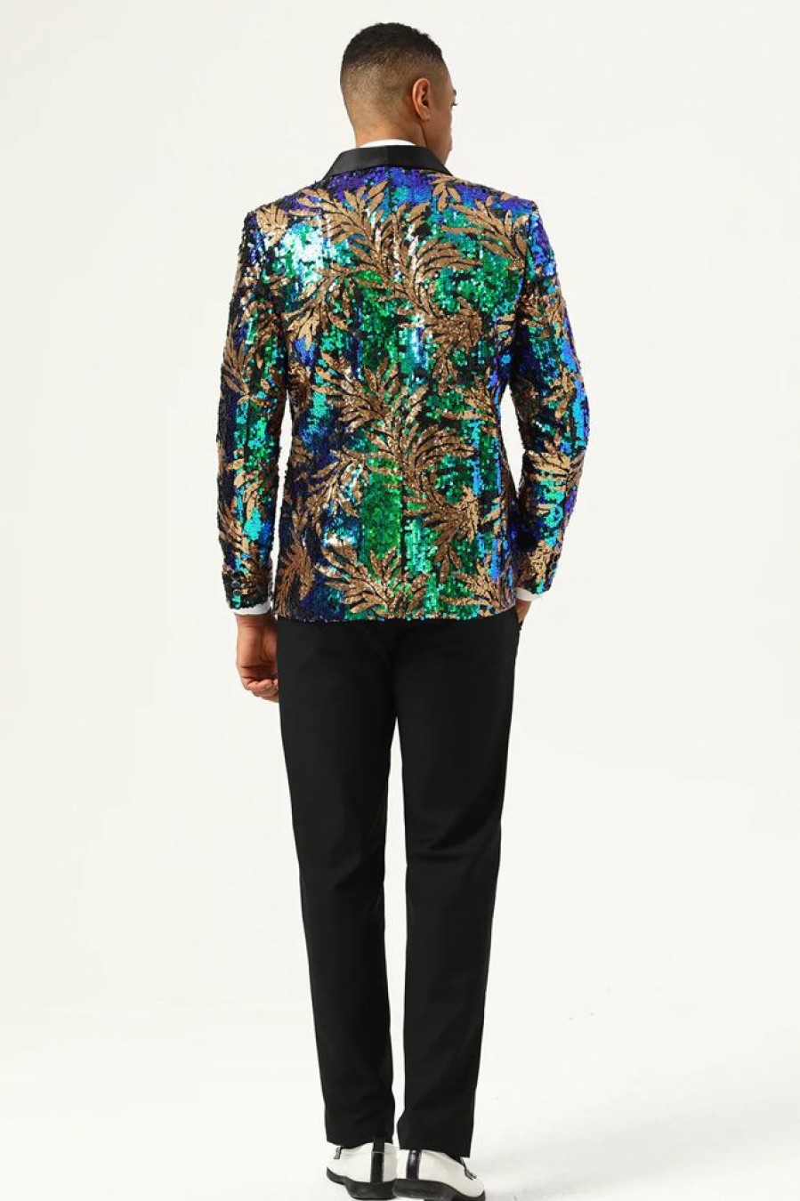 Homrain Sparkly Sequins Men'S Prom Blazer | Men Blazers