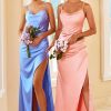 Homrain Sheath Long Bridesmaid Dress With Slit | Bridesmaid Dresses