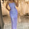 Homrain Sparkly Mermaid Backless Long Prom Dress With Sequined Appliques | Purple Prom Dresses