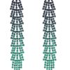 Homrain Tassel Gradient Colored Rhinestones Long Earrings | Earrings