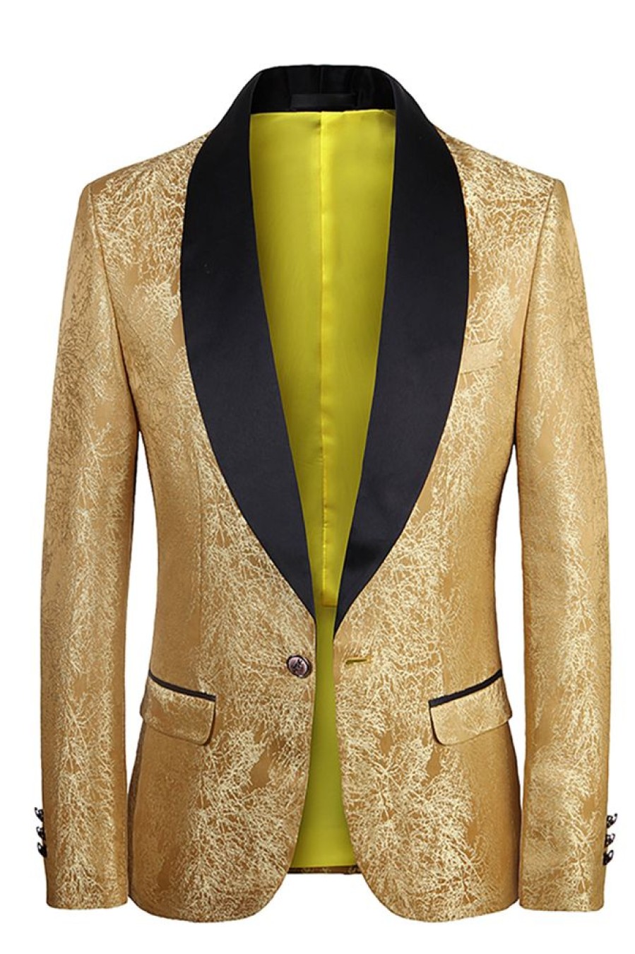 Homrain One Button Jacquard Men'S Prom Blazer | Men Blazers