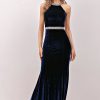 Homrain Mermaid Velvet Long Prom Dress | Blue Prom Dresses