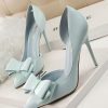 Homrain Sweet Bow Pointed Side Hollow High Heels | Shoes