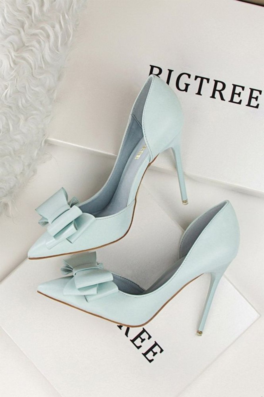 Homrain Sweet Bow Pointed Side Hollow High Heels | Shoes