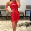 Homrain Sparkly Sequins Stars Tight Short Homecoming Dress | Red Hoco Dresses