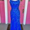 Homrain Royal Mermaid Prom Dress With Appliques | Blue Prom Dresses