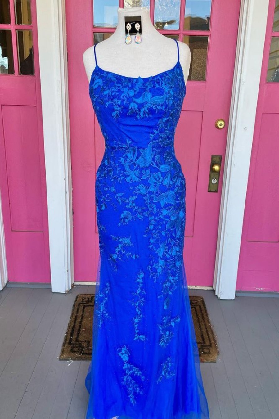 Homrain Royal Mermaid Prom Dress With Appliques | Blue Prom Dresses