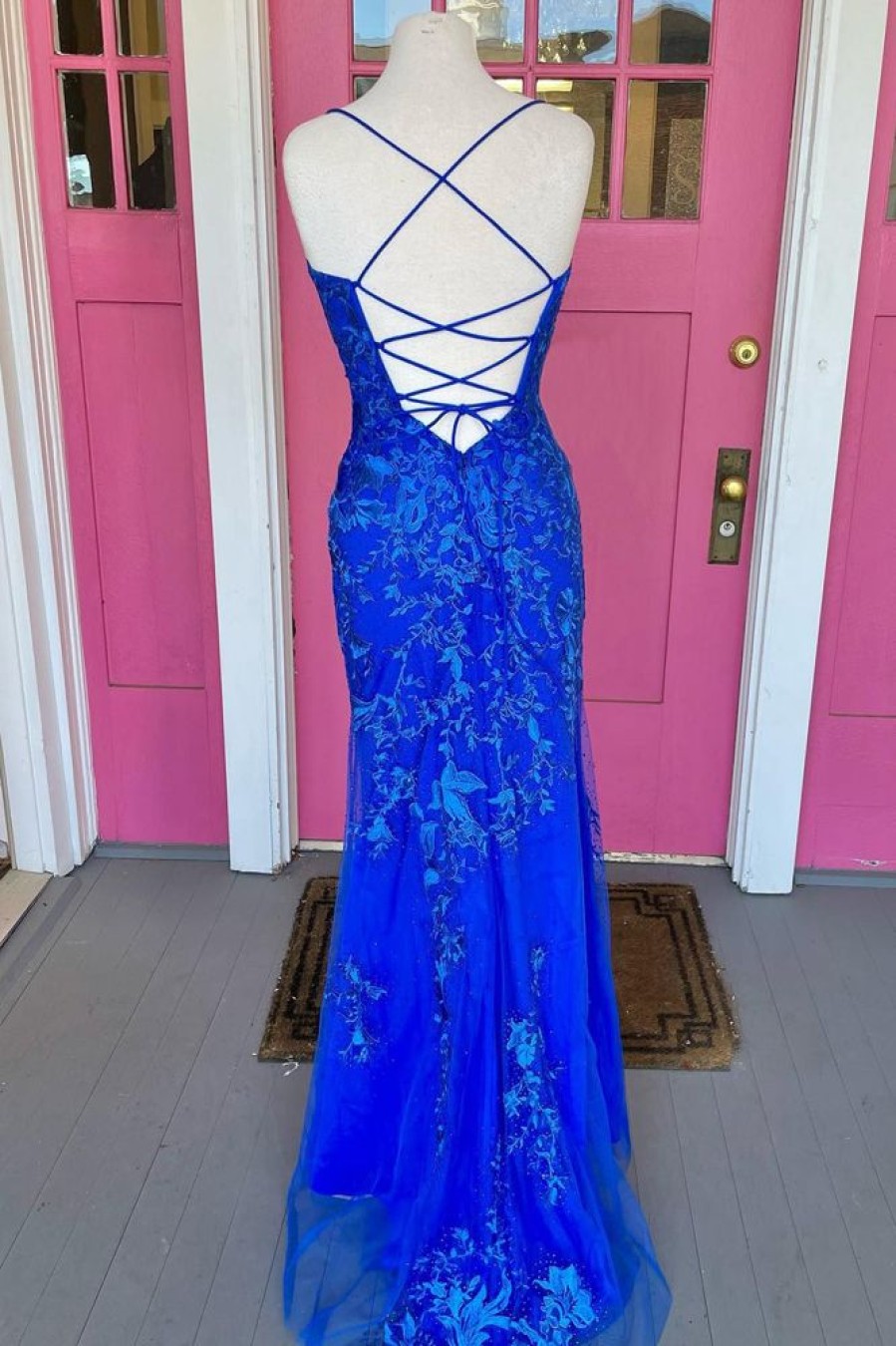 Homrain Royal Mermaid Prom Dress With Appliques | Blue Prom Dresses