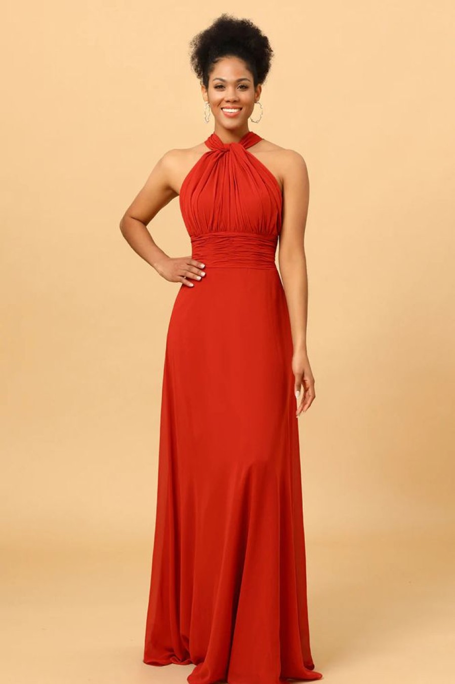 Homrain Red Convertible Chiffon Bridesmaid Dress | Bridesmaid Dress Under 100