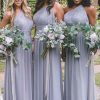 Homrain One Shoulder Chiffon Long Boho Pleated Bridesmaid Dress | Bridesmaid Dresses 2024