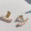 Homrain Natural Freshwater Pearls Heart Earings | Earrings