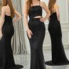 Homrain Glitter Mermaid Cut Out Long Prom Dress | Black Prom Dresses