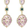 Homrain Light Purple Rhinestones Beaded Earrings | Earrings