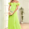 Homrain Sheath Off The Shoulder Long Prom Dress | Green Prom Dresses