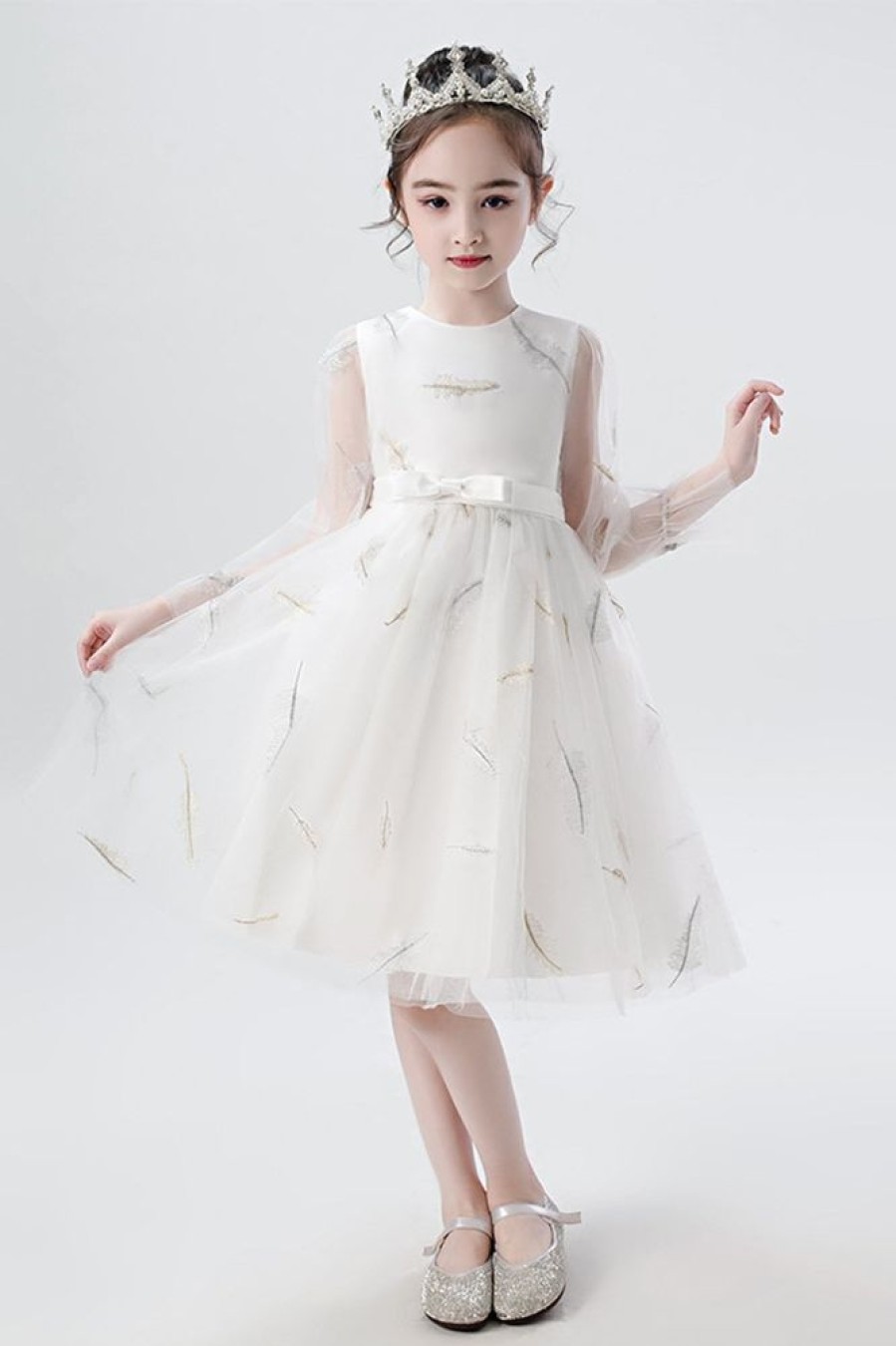 Homrain Feather Tulle Flower Girl Dress | Flower Girl Dresses