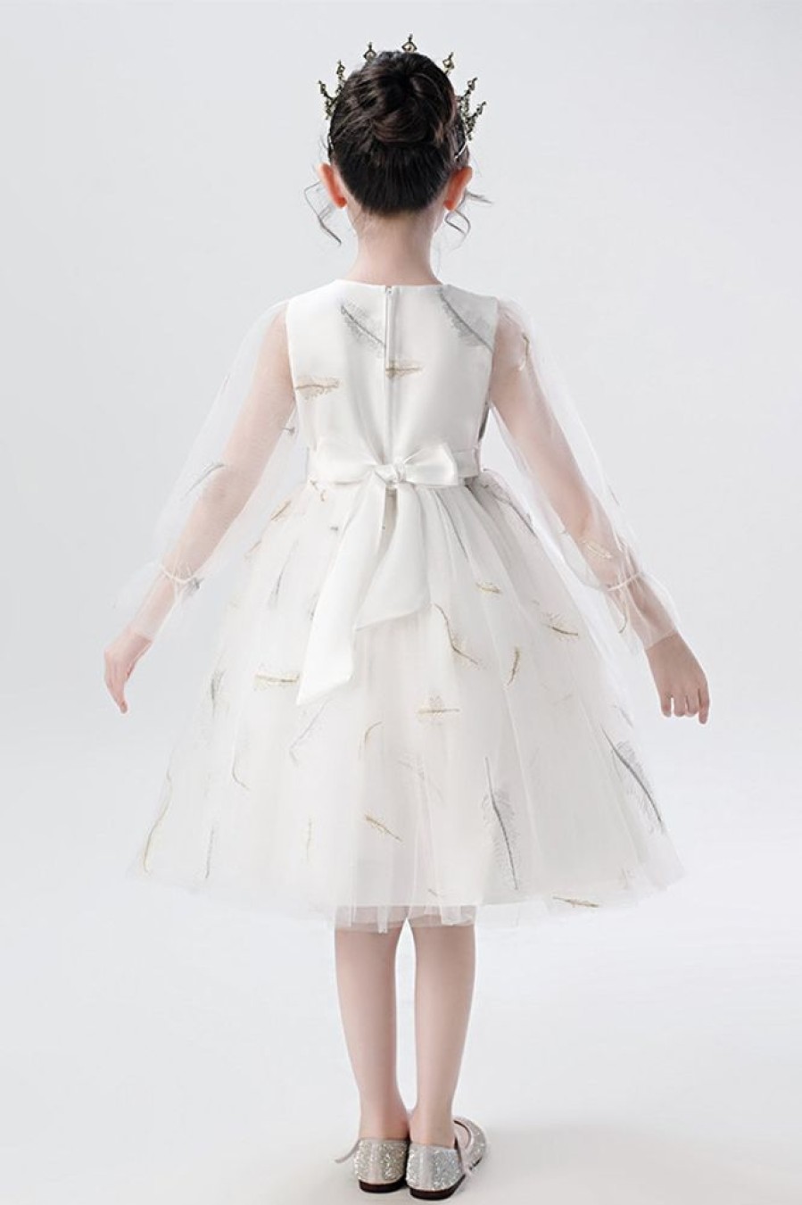 Homrain Feather Tulle Flower Girl Dress | Flower Girl Dresses