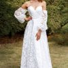 Homrain Organza Off Shoulder Wedding Dress | Beach Wedding Dresses