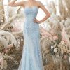 Homrain Spaghetti Straps Mermaid Prom Dress | Blue Prom Dresses