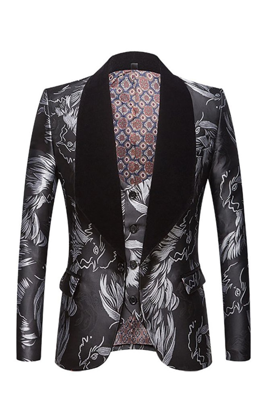 Homrain Jacquard Shawl Lapel Men'S Blazer | Men Blazers