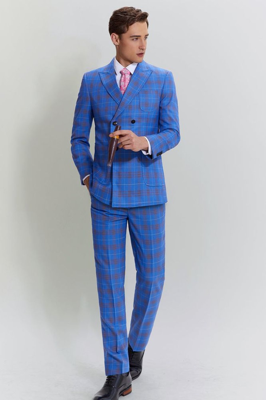 Homrain Plaid Men'S 3 Piece Tuxedo Suits | Wedding Suits