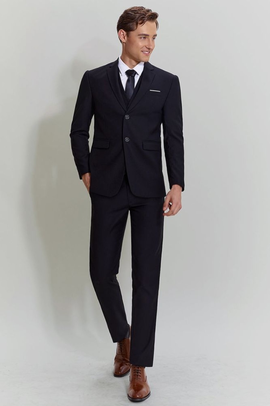 Homrain Three Piece Suit For Men With Notched Lapel | Groom Suits