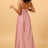 Homrain A Line Long Bridesmaid Dress With Split Front | Boho Bridesmaid Dresses