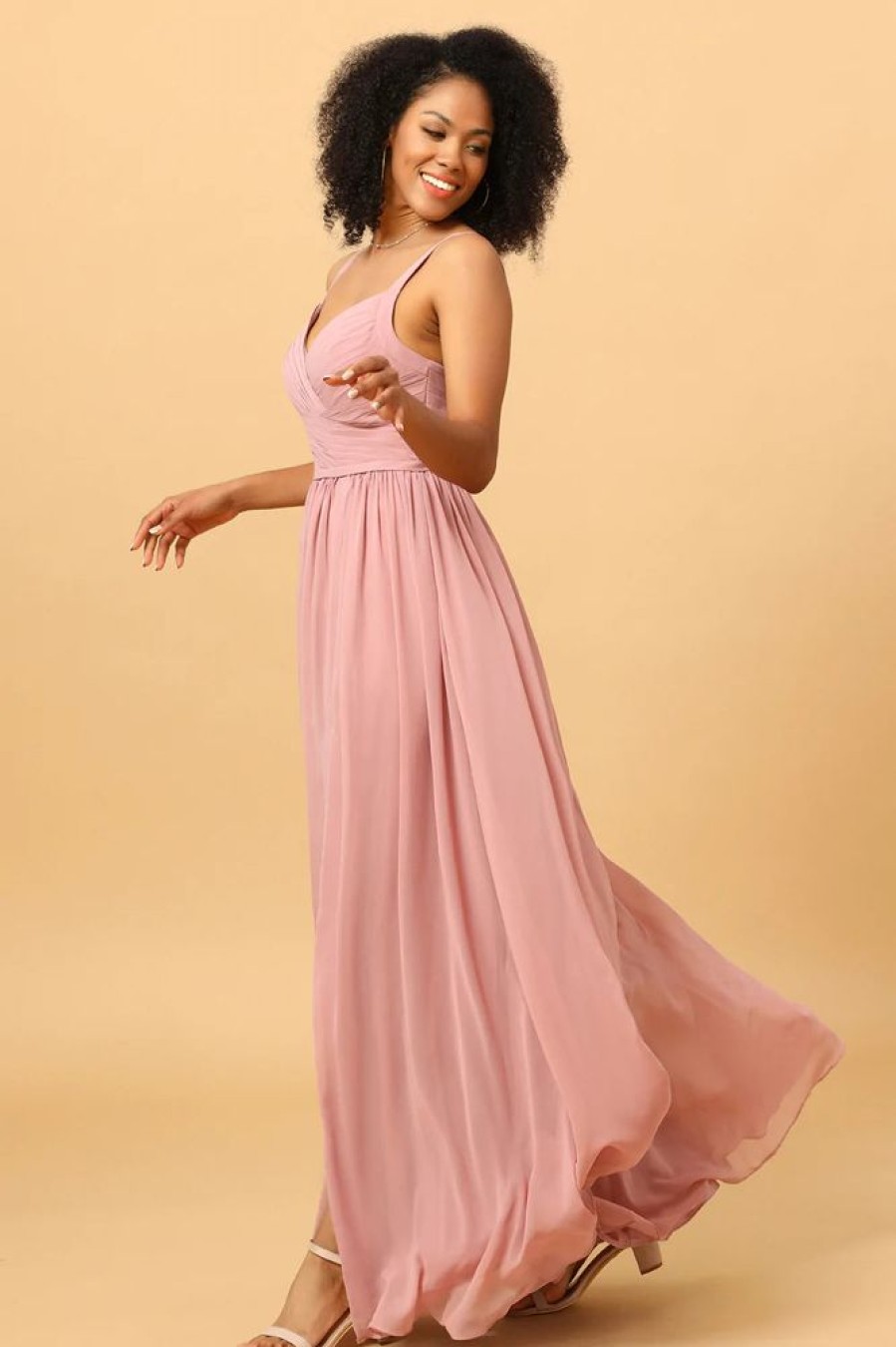 Homrain A Line Long Bridesmaid Dress With Split Front | Boho Bridesmaid Dresses