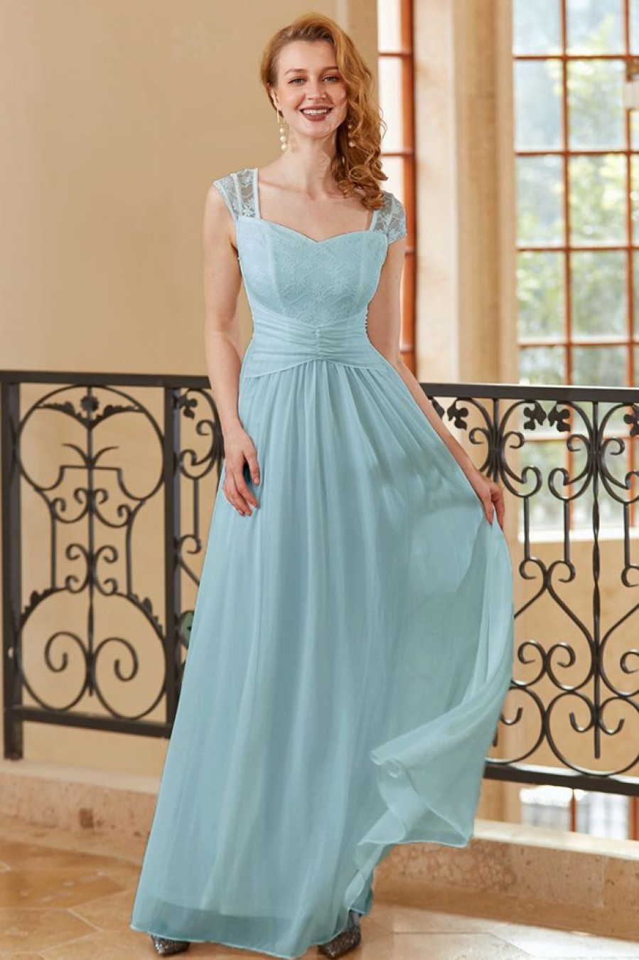 Homrain A Line Sweetheart Long Lace Dress | Bridesmaid Dress Under 100