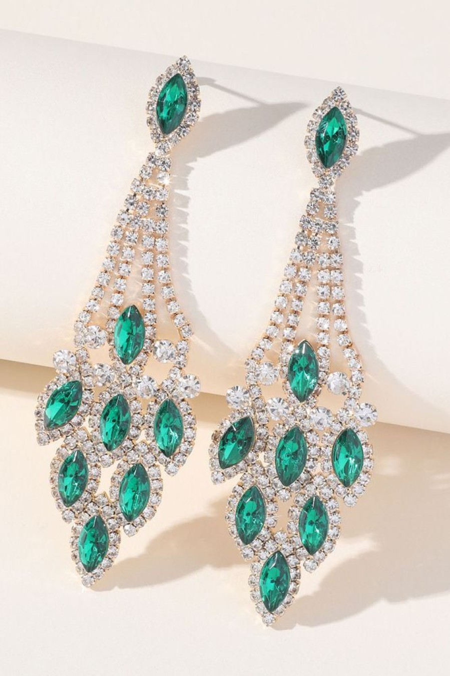 Homrain Rhinestones Long Earrings | Earrings