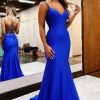 Homrain Spaghetti Straps Simple Mermaid Prom Dress | Blue Prom Dresses