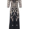 Homrain Black Golden Sequins Long Sequins Mother Of The Bride Dress | Mother Of The Bride Dresses