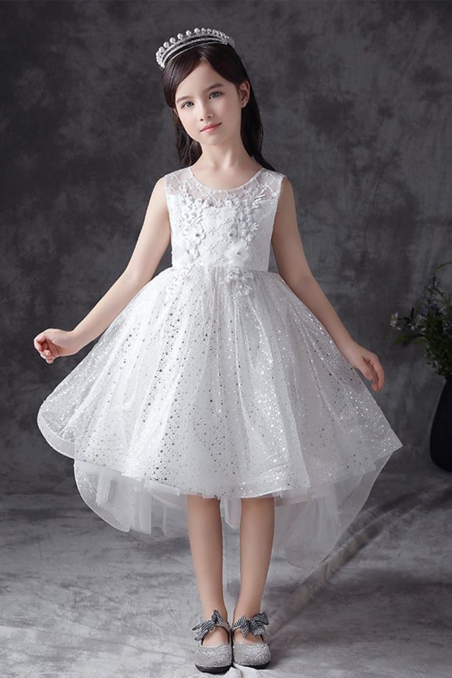 Homrain Sequins High-Low Flower Girl Dress | Flower Girl Dresses