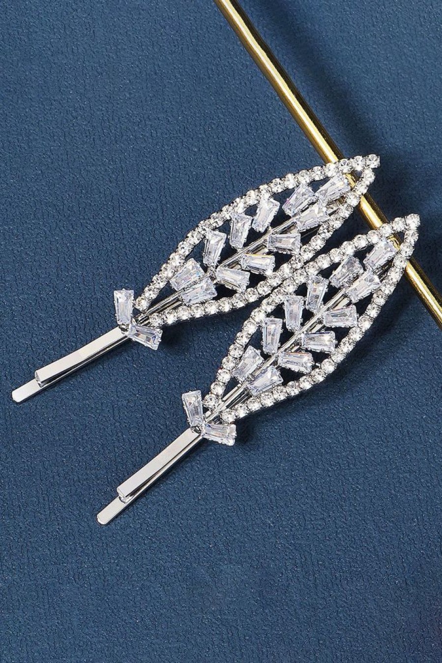 Homrain Rhinestone Leaf Bangs Side Hair Clip | Bridal Accessories