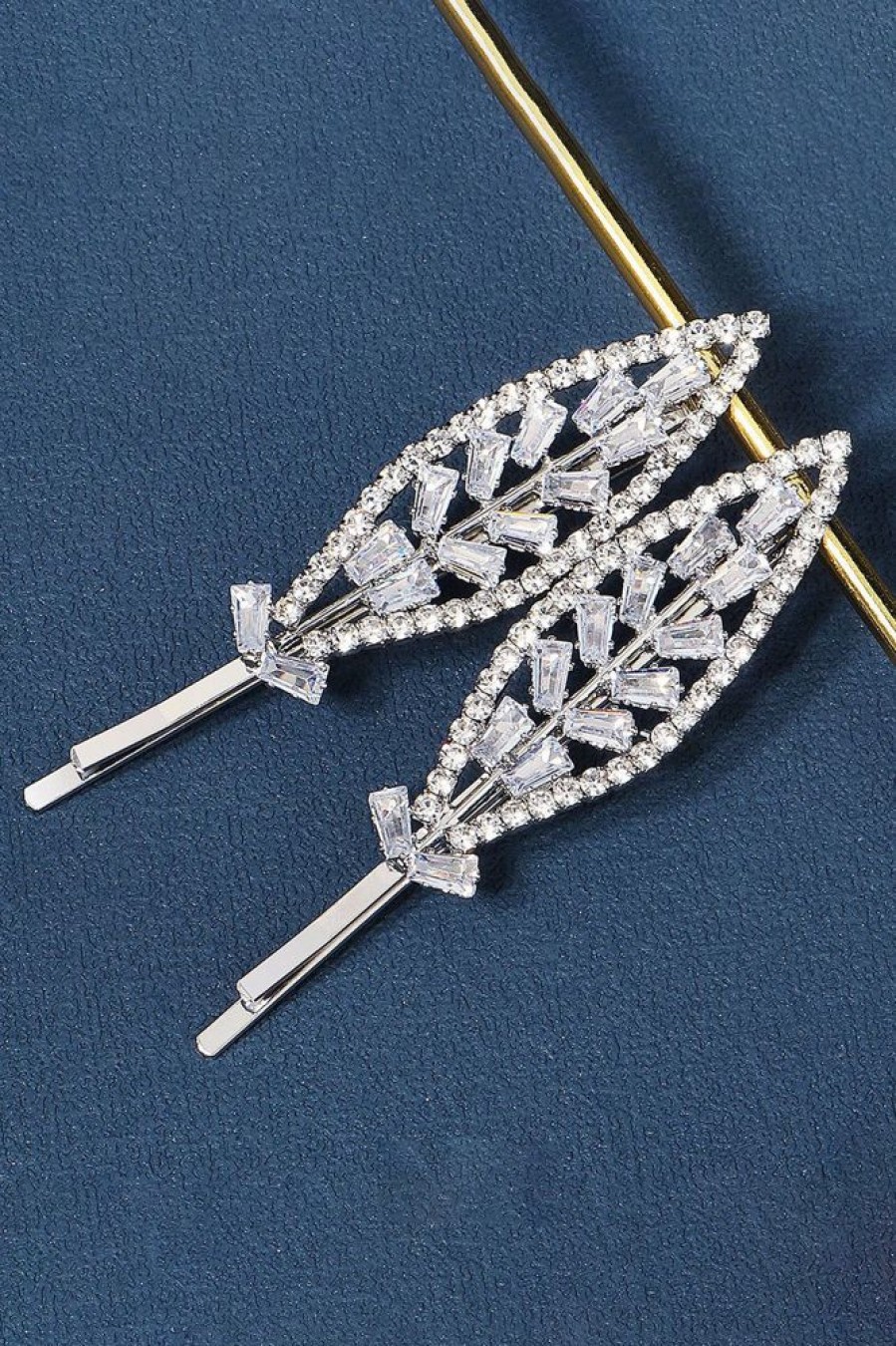 Homrain Rhinestone Leaf Bangs Side Hair Clip | Bridal Accessories