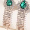 Homrain Sparkly Rhinestones Water Drop Tassel Earrings | Earrings