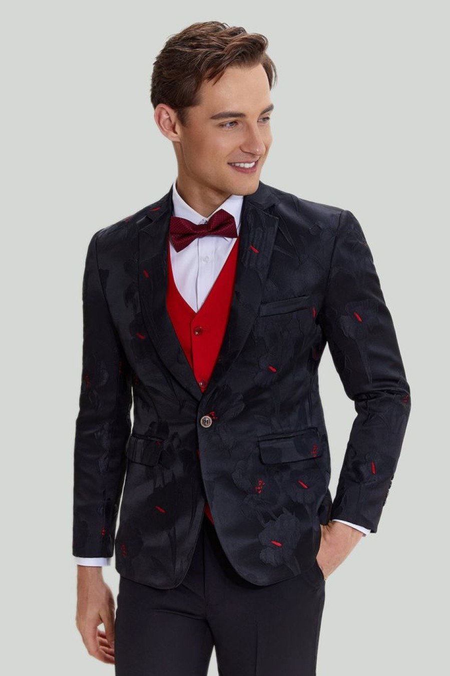 Homrain Notched Lapel Single Breasted Blazer | Prom Suits