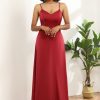 Homrain Satin Lace-Up Back Bridesmaid Dress | Bridesmaid Dress Under 100