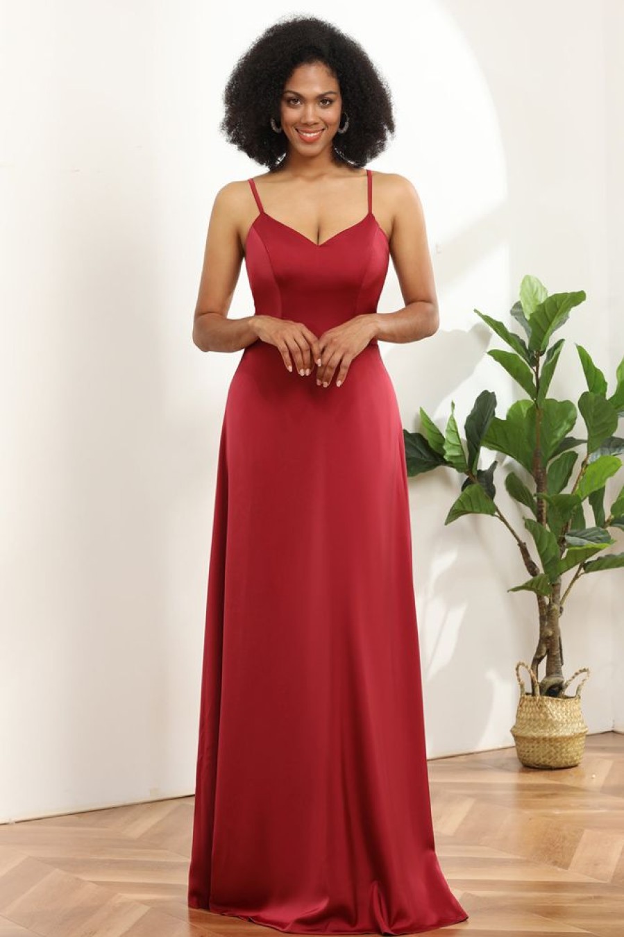 Homrain Satin Lace-Up Back Bridesmaid Dress | Bridesmaid Dress Under 100