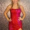 Homrain Sparkly And Fuchsia Sequins Tight Short Homecoming Dress | Hot Pink Hoco Dresses