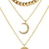 Homrain Multilayer Moon Shaped Necklace | Necklace