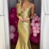 Homrain Glitter Mermaid Backless Long Prom Dress | Gold Prom Dresses