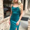 Homrain Mermaid Spaghetti Straps Turquoise Long Prom Dress | Green Prom Dresses