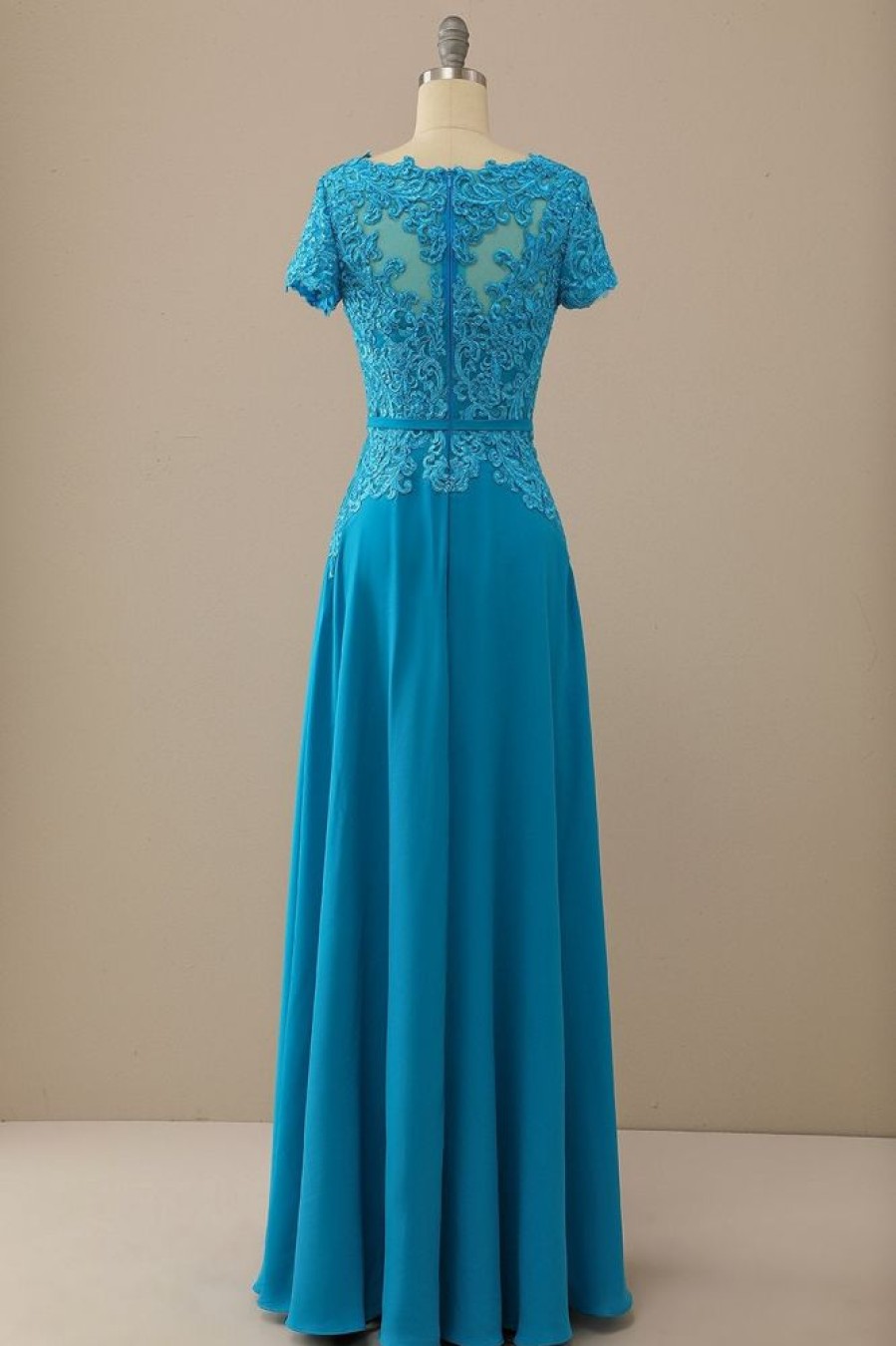 Homrain V Neck Peacock Blue Mother Of Bride Dress | Mother Of The Bride Dresses