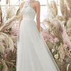 Homrain White Halter Neck Wedding Dress | Lace Wedding Dresses